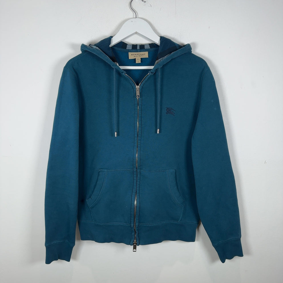 Burberry Check Turquoise Zip Up Hoodie