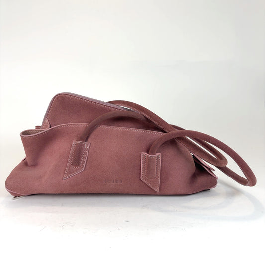 The Attico Pink Suede La Passeggiata Small Top Handle Bag