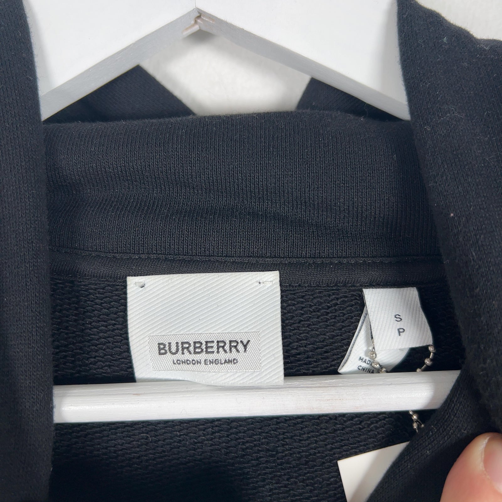 Burberry Spell Out Embroidered Logo Hoodie