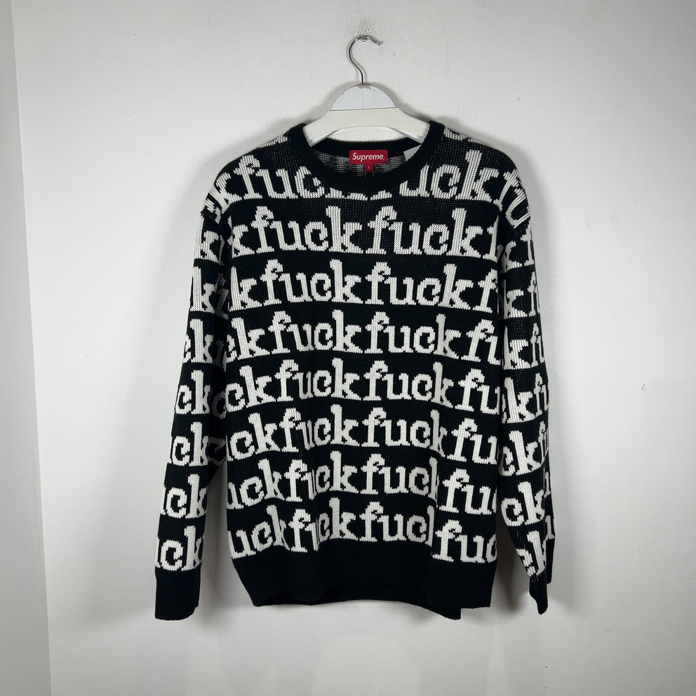 Supreme All Over 'Fuck' Knit Sweater