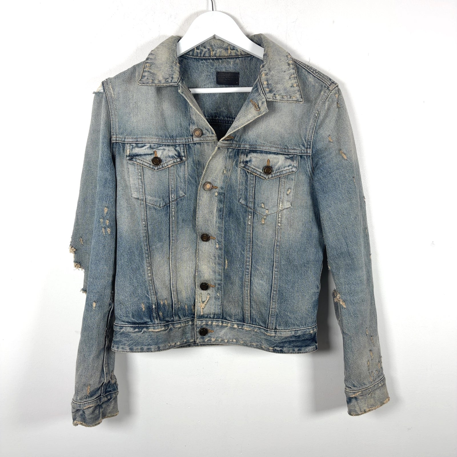 Saint Laurent SS21 Distressed Denim Jacket