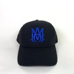 Amiri Black MA Logo Trucker Hat
