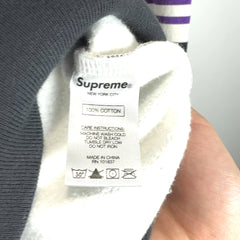 Supreme Striped Logo Pull-Over Hoodie