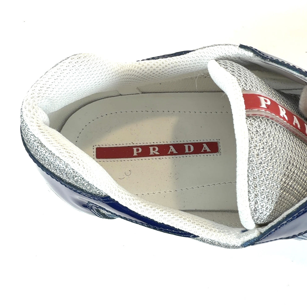 Prada Aviation Blue/Ink Patent Leather America Cups