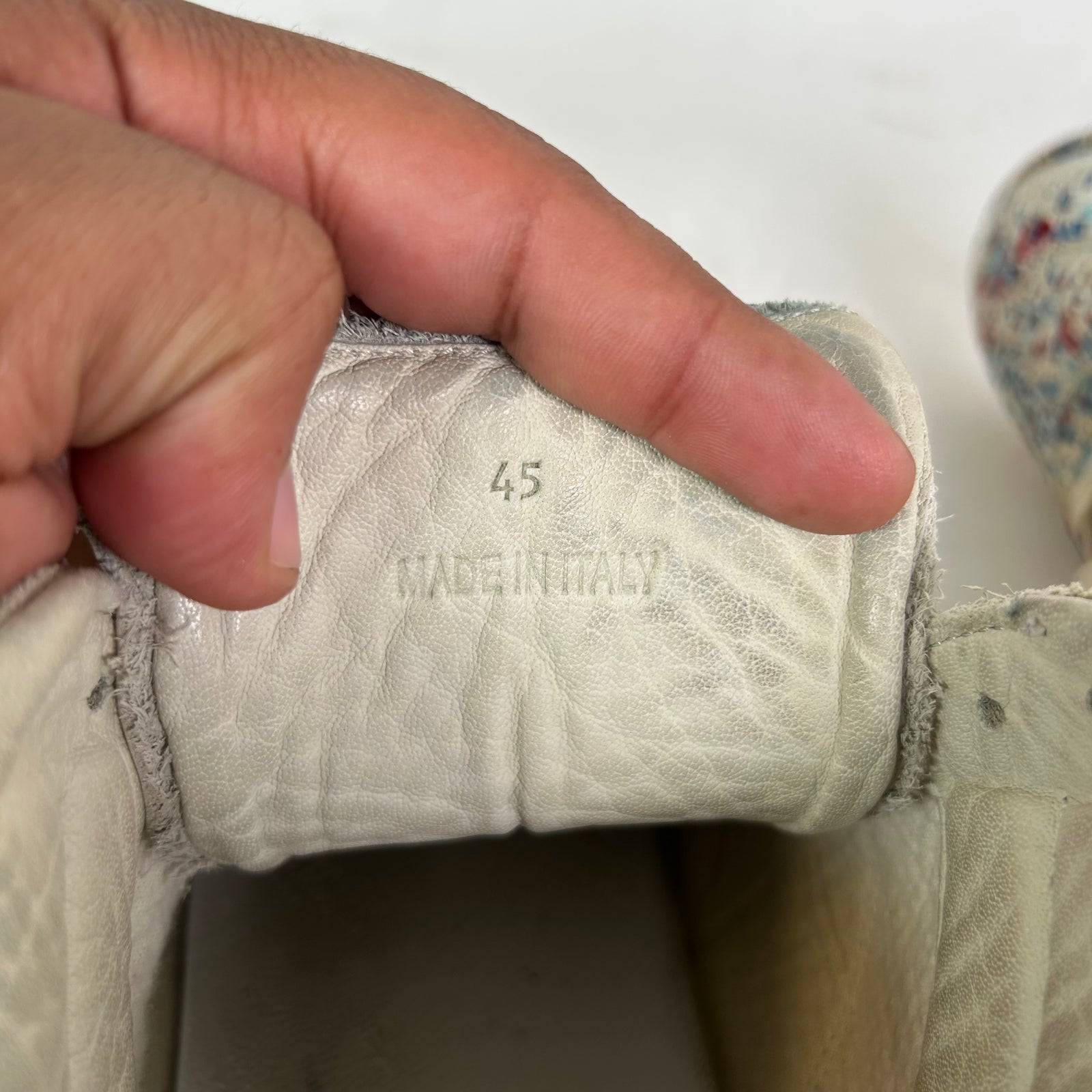 Maison Margiela Taupe Paint Splatter Mid-Top Replica Gats Size 45