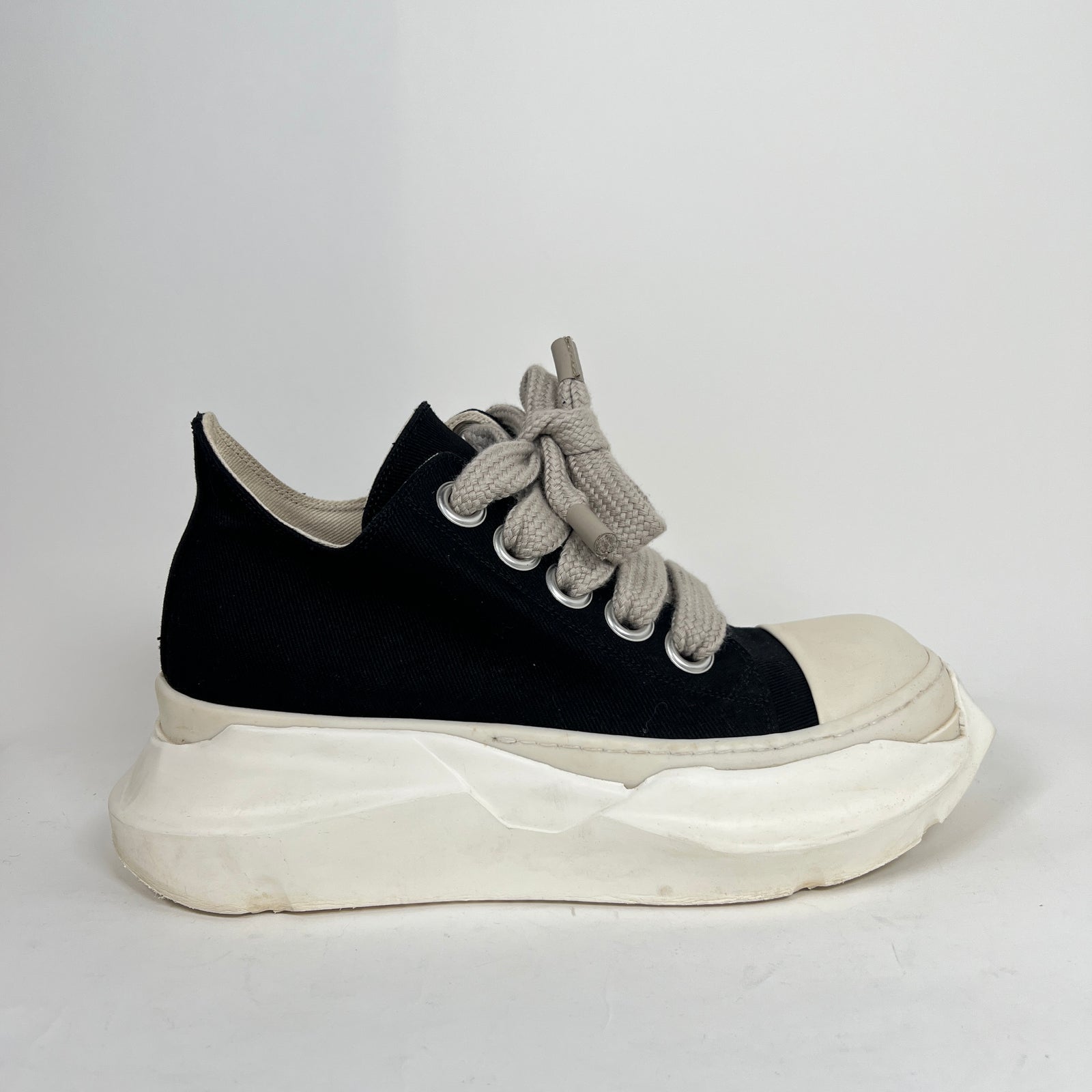 Rick Owens Drkshdw Black/Milk Abstract Jumbolace Ramones Size 42.5