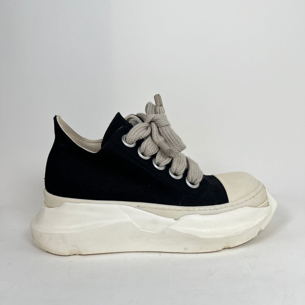 Rick Owens Drkshdw Black/Milk Abstract Jumbolace Ramones Size 42.5