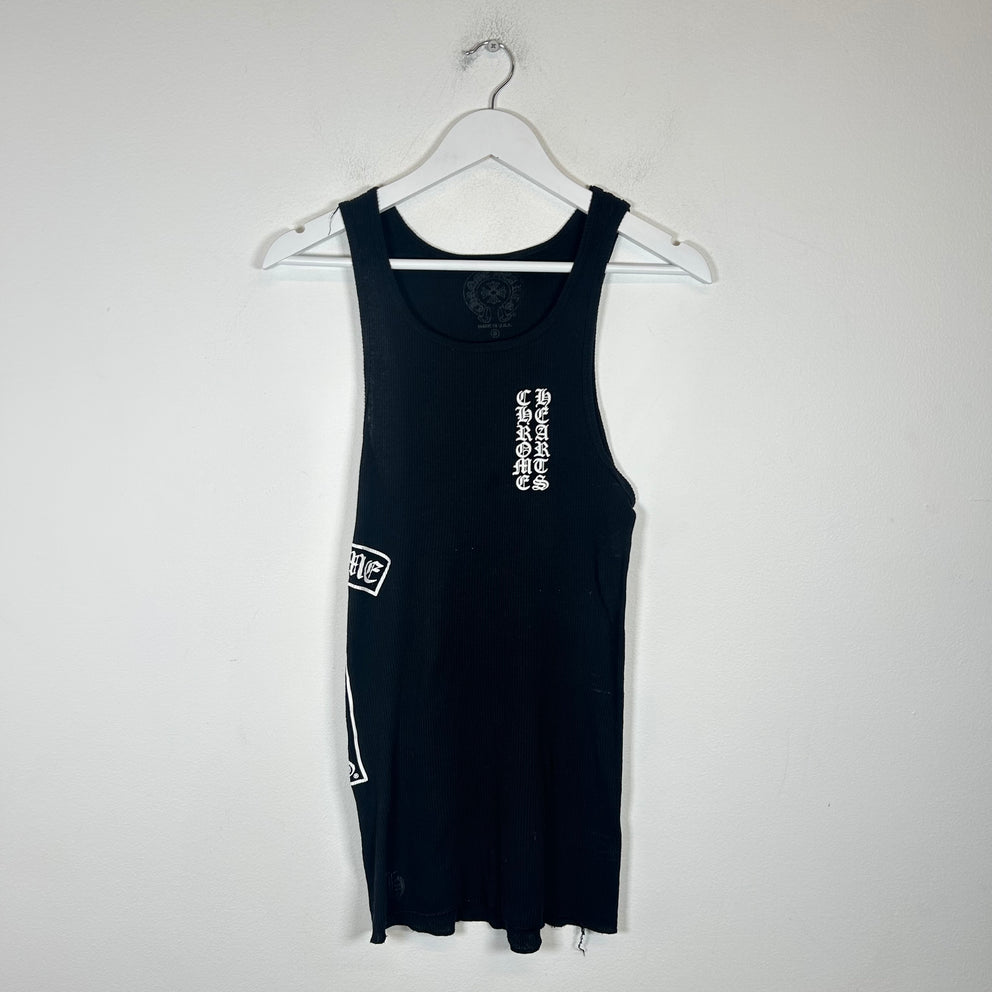 Chrome Hearts Black T-Bar Logo Tank Top Size S