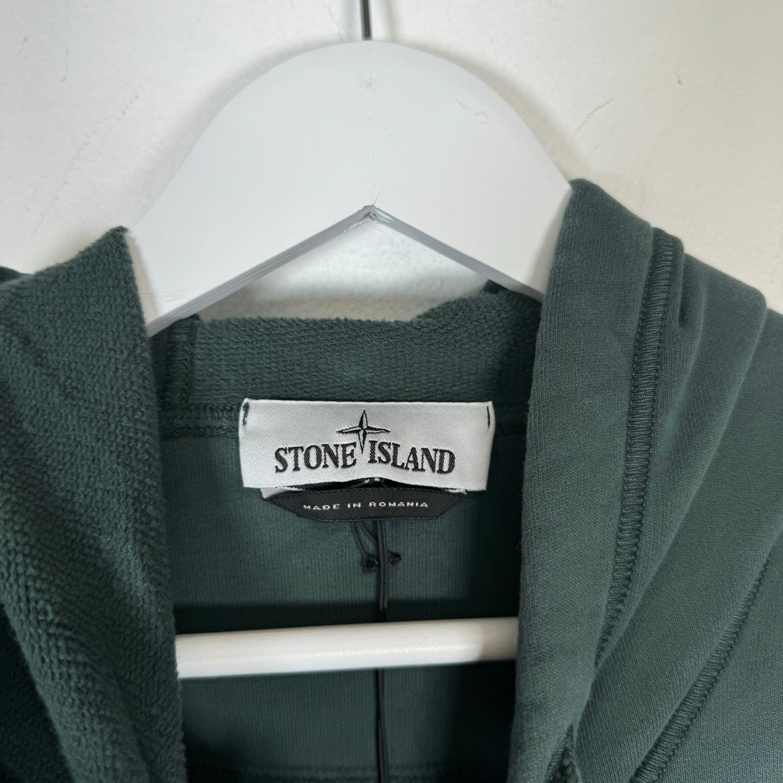 Stone Island Teal Compass Patch Hoodie Size 2XL