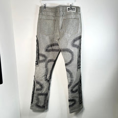 Who Decides War Metallic Silver Stained Glasses Jeans Size 36