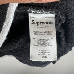 Supreme Black Stretch Logo Crewneck Size L