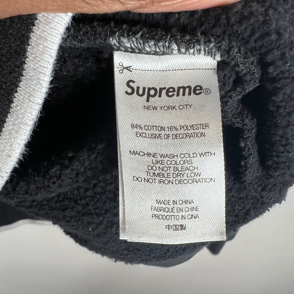 Supreme Black Stretch Logo Crewneck Size L