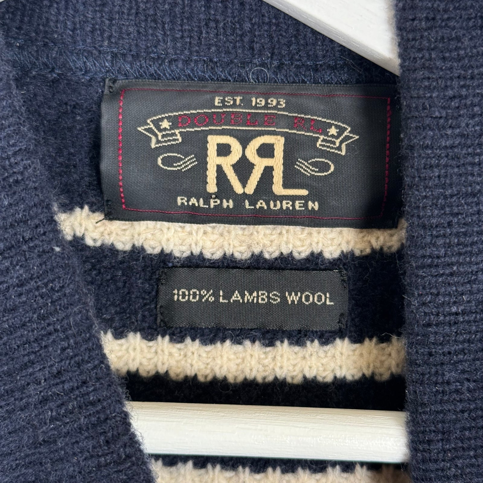 RRL Navy/White Striped Knit Sweater Size XS