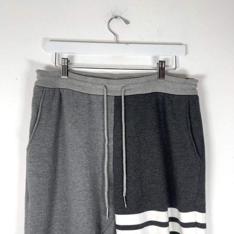 Thom Browne Grey Color Block 4-Bar Sweatpants