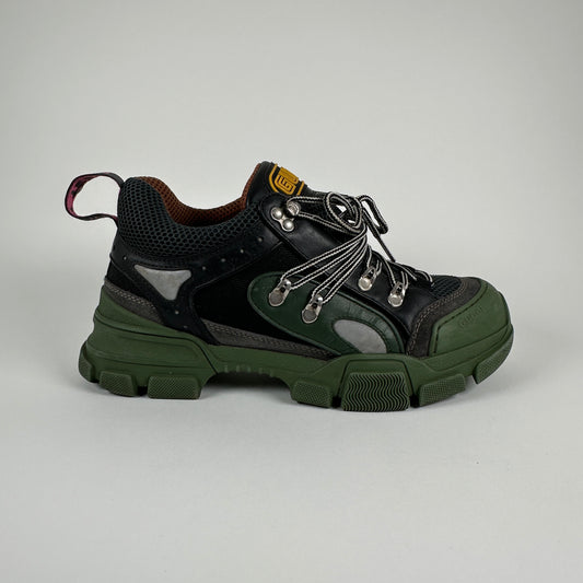 Gucci Green/Black Flashtrek Low-Top Sneakers Size 8.5