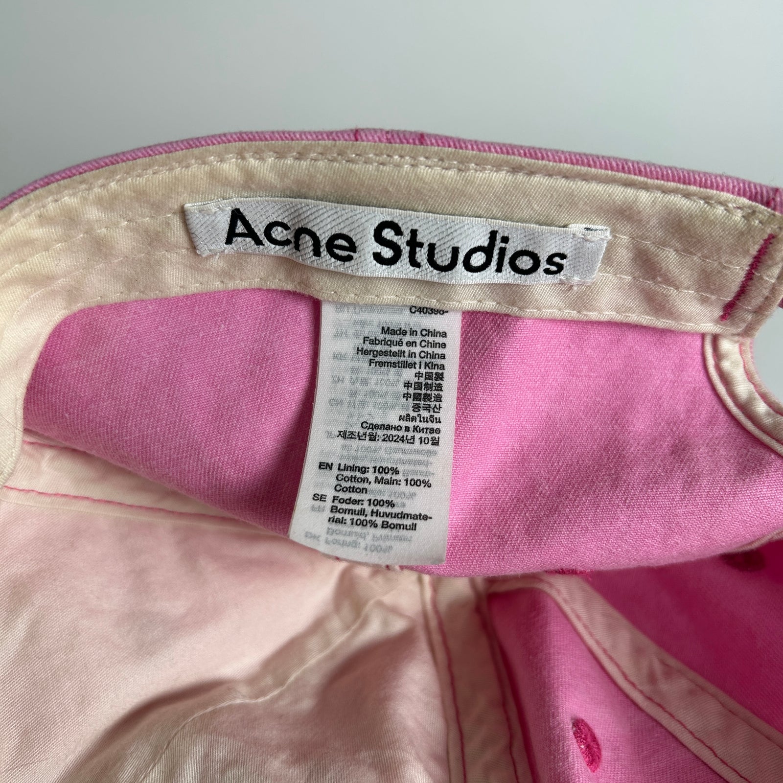 Acne Studios Pink Bubble Logo Cap