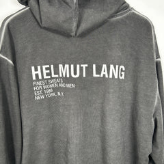 Helmut Lang Grey Logo Hoodie Size M