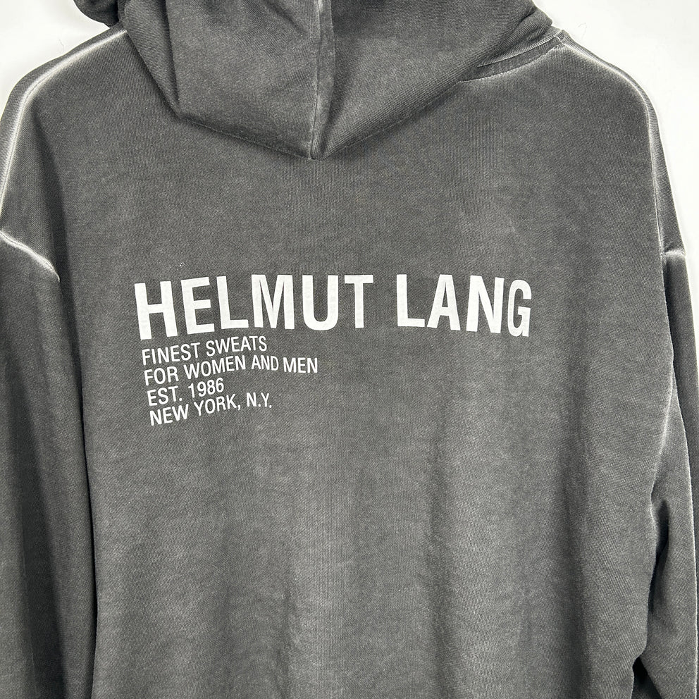 Helmut Lang Grey Logo Hoodie Size M