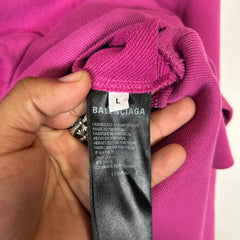 Balenciaga Purple Sporty B Cropped Hoodie Size L