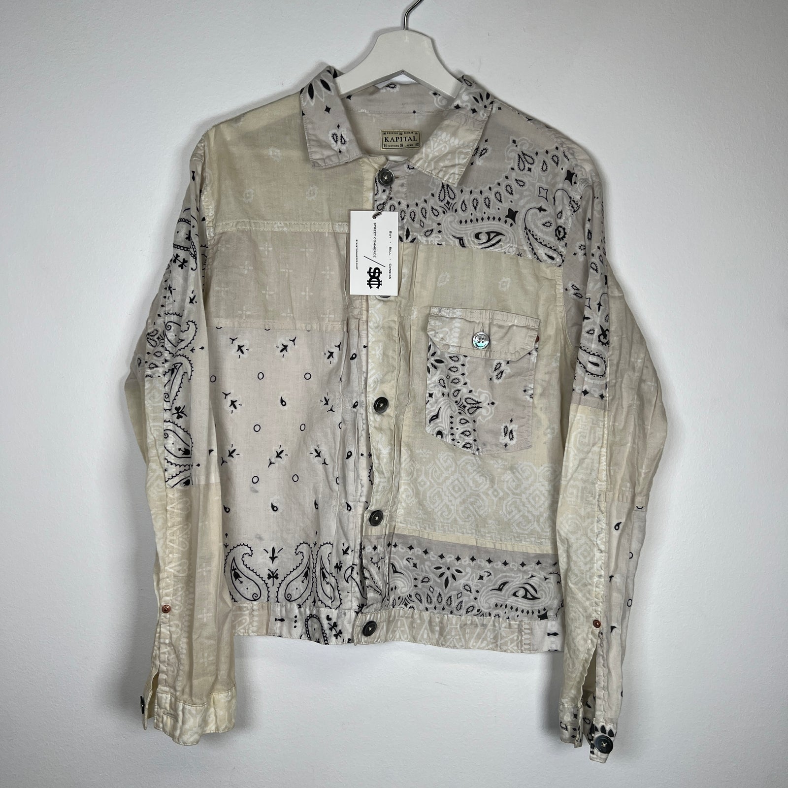 Kapital White Paisley Patchwork Shirt Size L