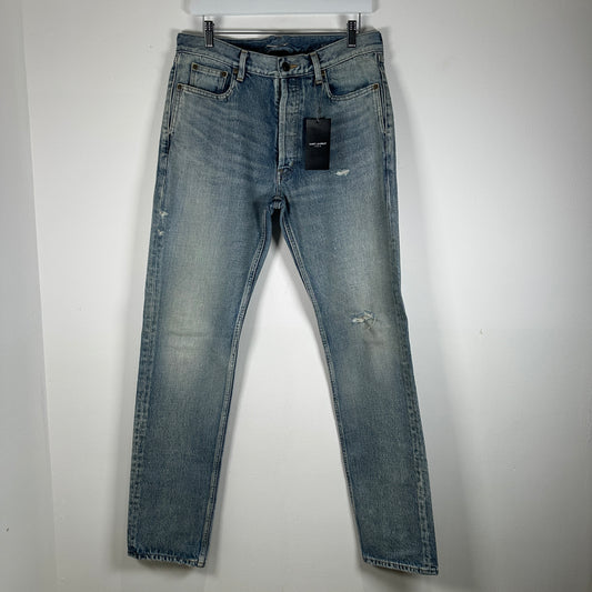 Saint Laurent Distressed Light Wash Jeans Size 30