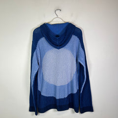 Marni Blue Jacquard Knit Hoodie Size L