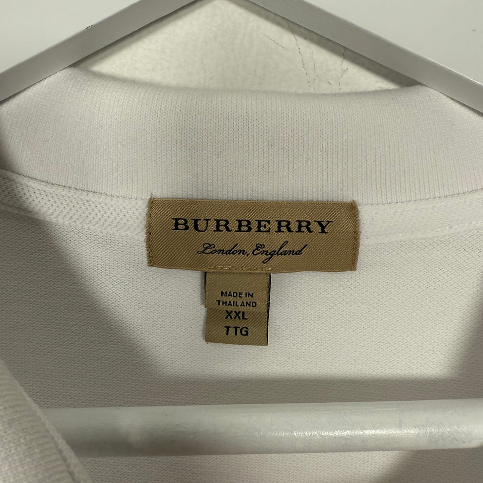 Burberry Sport White Polo Shirt Size XXL
