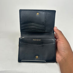 Yves Saint Laurent Black Embossed YSL Wallet