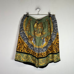 Versace Wild Cats Print Silk Twill Shorts