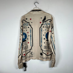Amiri Beige Fortune Silk Long Sleeve Button-Up Shirt Size S