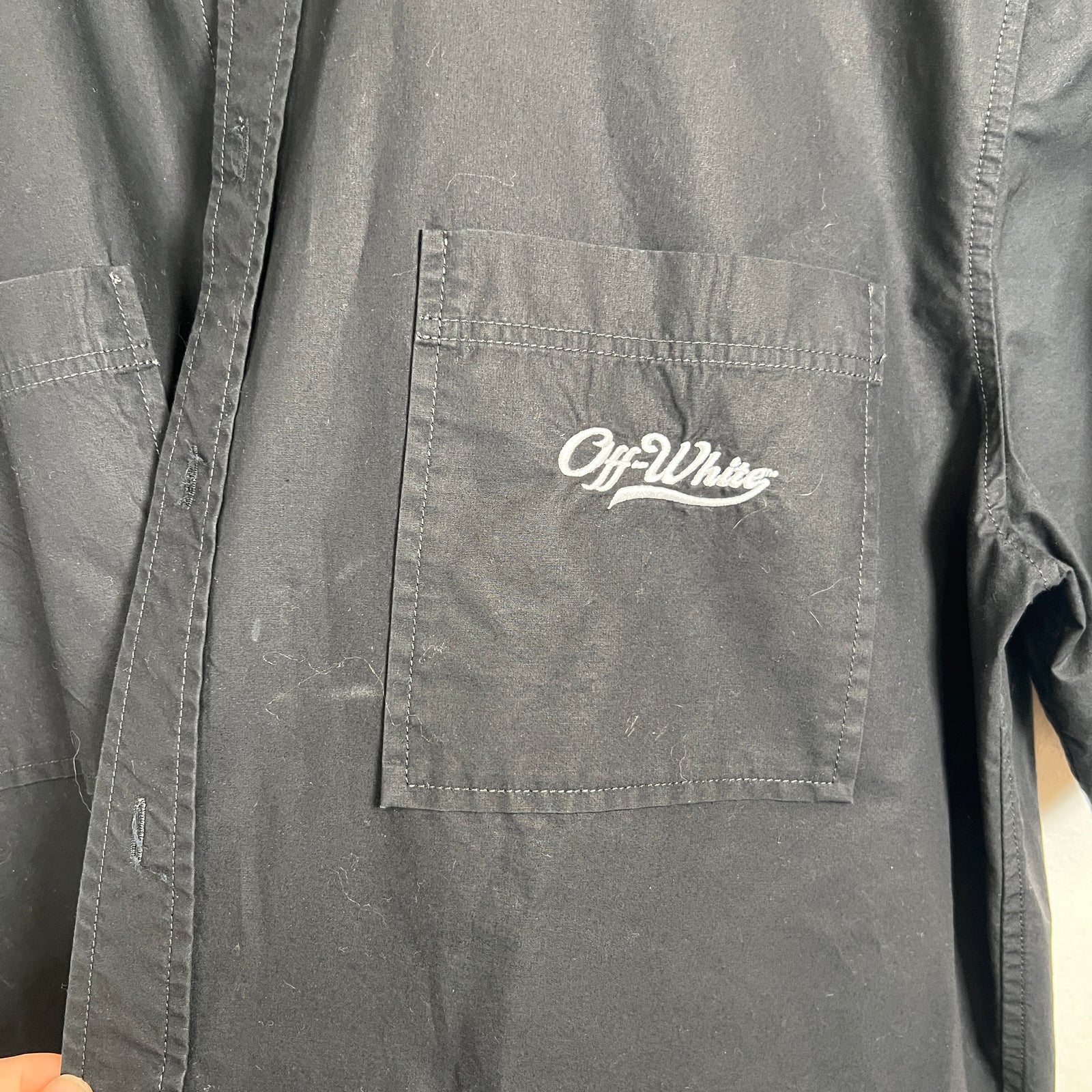 Off-White 'Script' Camp Shirt Size 2XL
