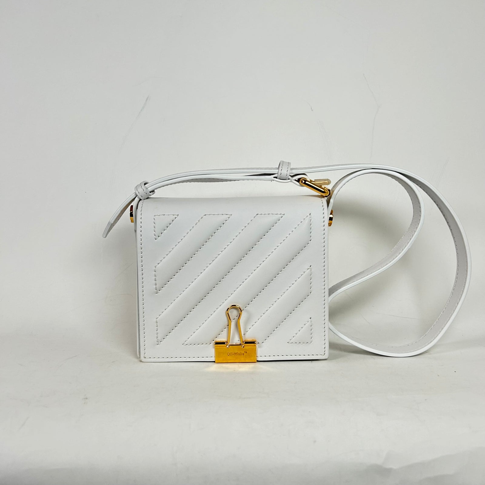 Off-White Binder Clip White Crossbody Bag