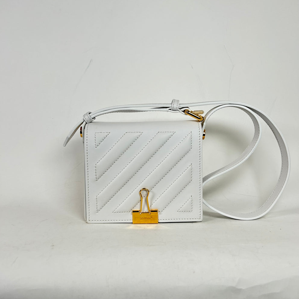 Off-White Binder Clip White Crossbody Bag