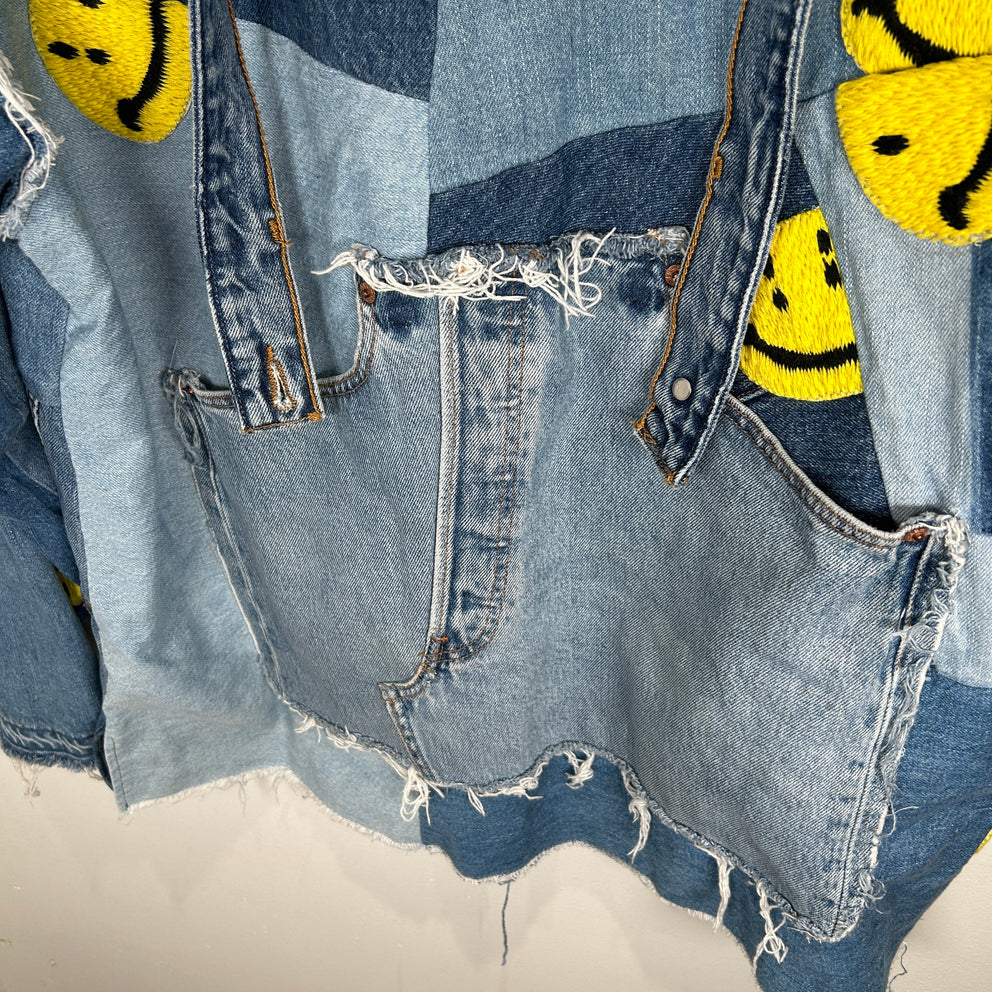 Kapital Baja Denim Patchwork Poncho Hoodie Size OS