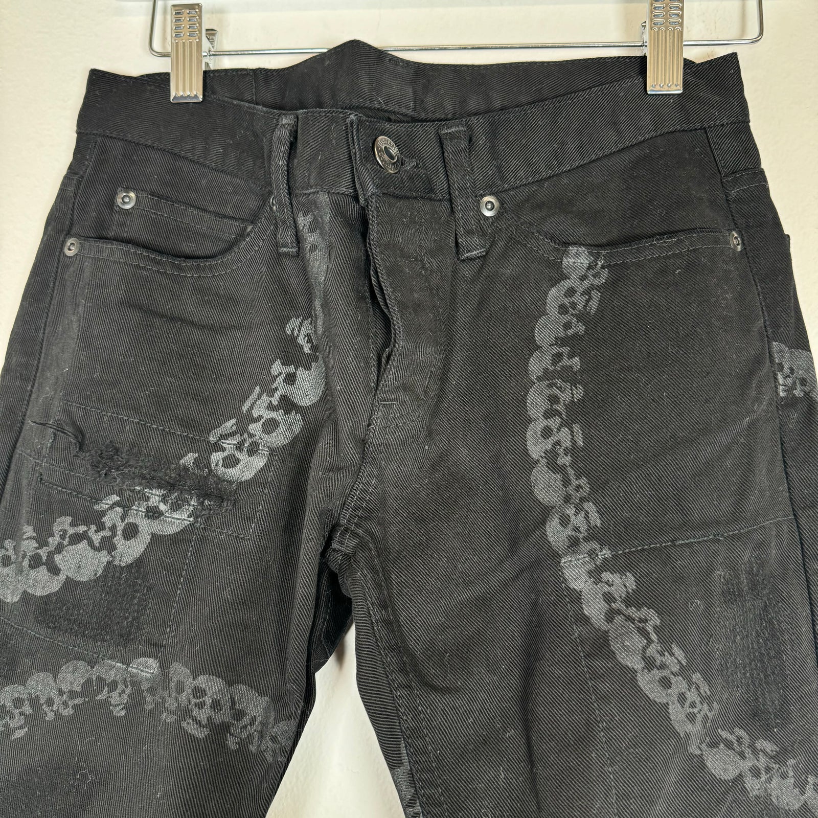 Hysteric Glamour Black Skull Y2K Skinny Jeans Size 27