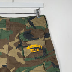 Raspberry Hills Spell Out Logo Camo Shorts