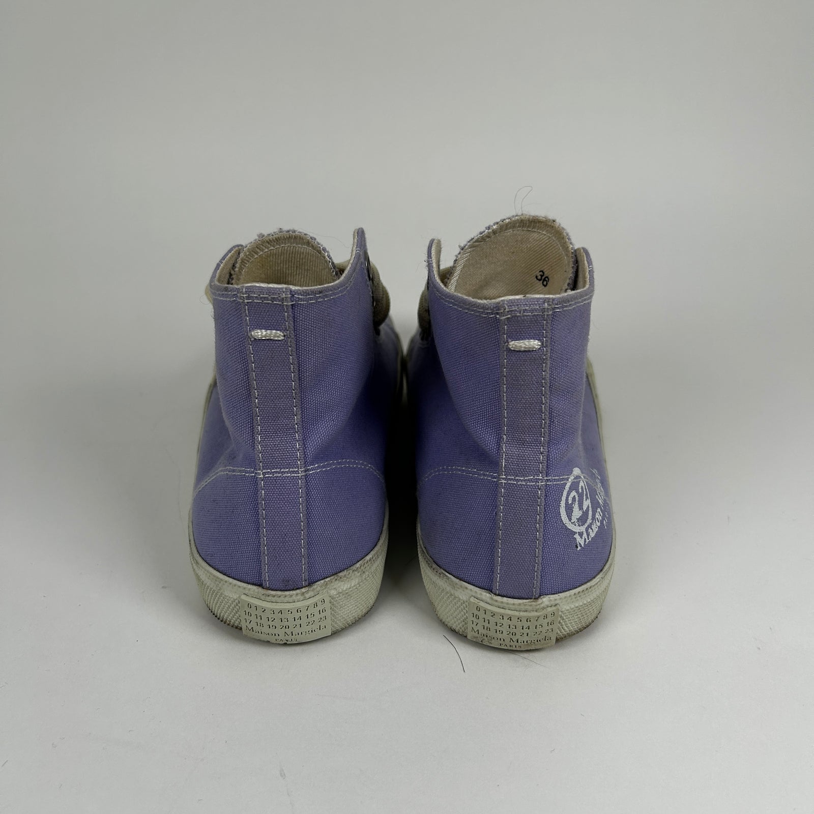 Maison Margiela Purple Canvas Tabi High-Top Sneakers Size 36