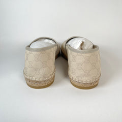 Gucci Bone White GG Monogram Canvas Espadrilles Size 8.5
