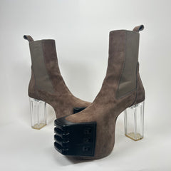 Rick Owens Dust Suede Kiss Heels Size 40.5