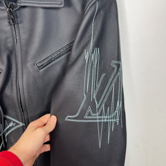 Louis Vuittion Frequency Chic Embrodied Leather Blouson Jacket Size 54