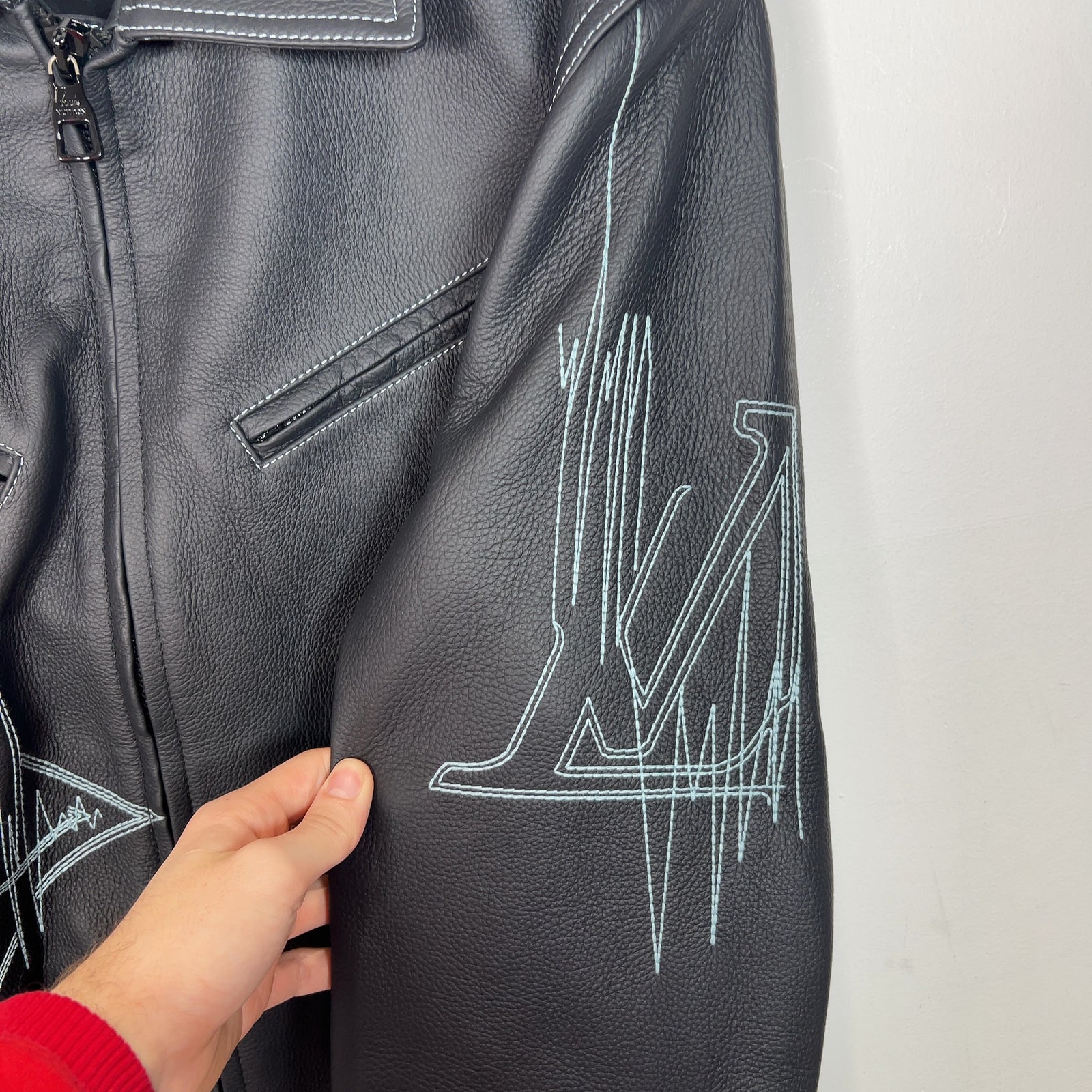 Louis Vuittion Frequency Chic Embrodied Leather Blouson Jacket Size 54