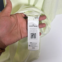 Stone Island Lime Green Embroidered Logo Tee Size L