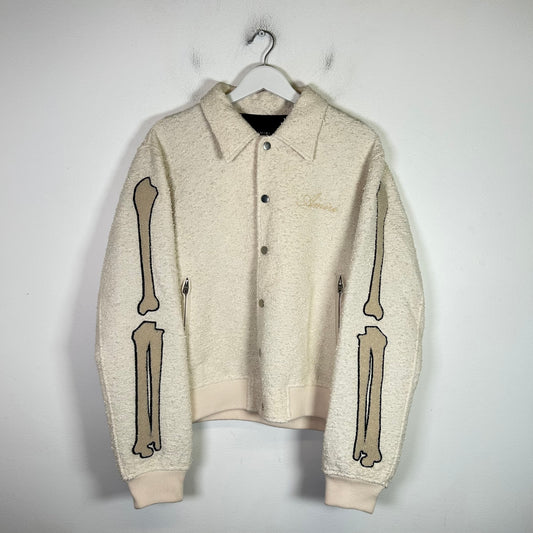 Amiri Boucle Wool Bone Bomber Jacket