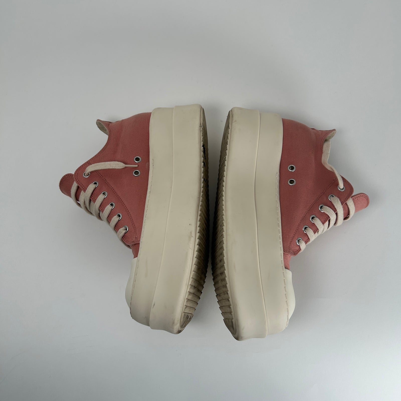 Rick Owens Pink Double Bumper Ramones Low Top Size 41
