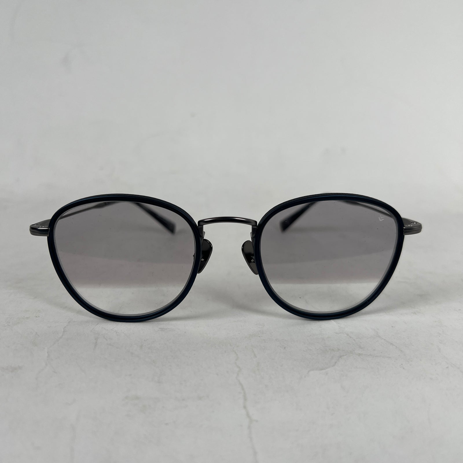 John Varvatos Navy Thin Oval Sunglasses