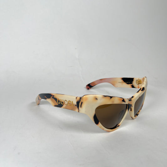 Gucci Ivory/Brown Abstract Print Sunglasses