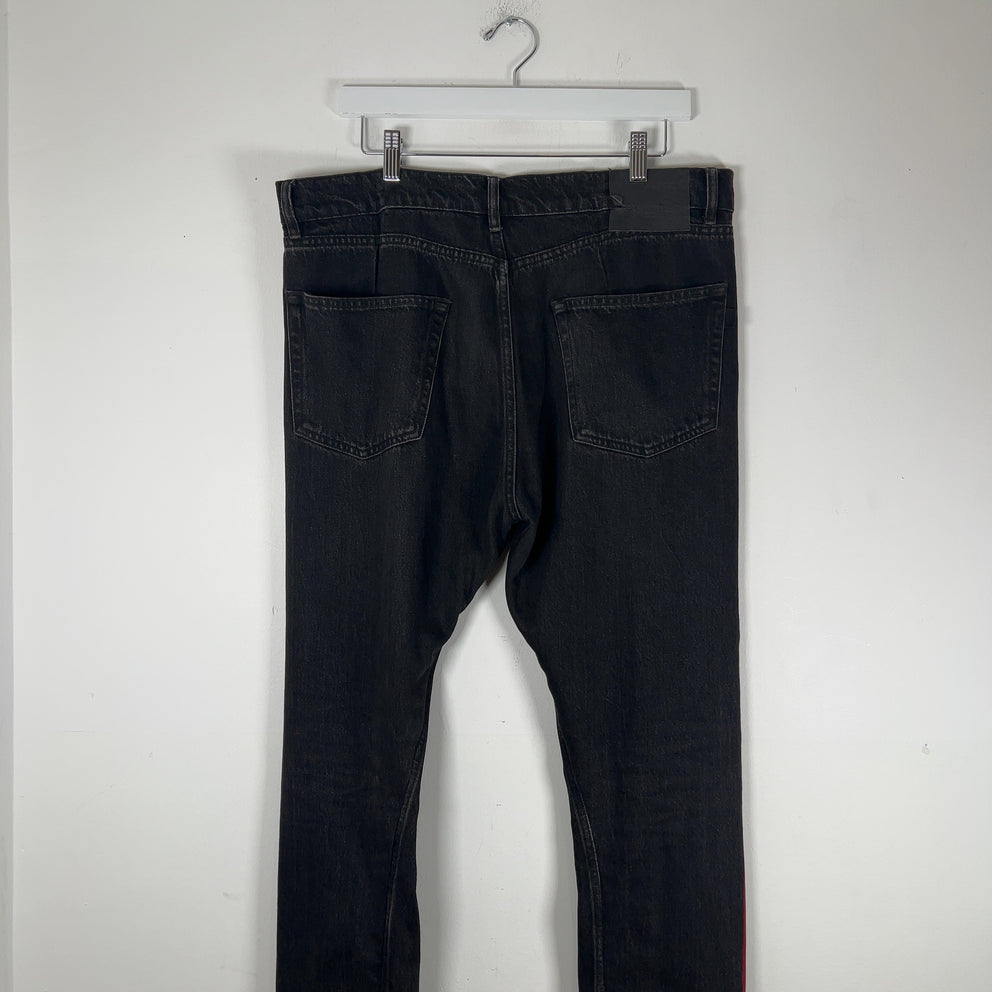 Balenciaga Red Paint Stripe Denim Jeans