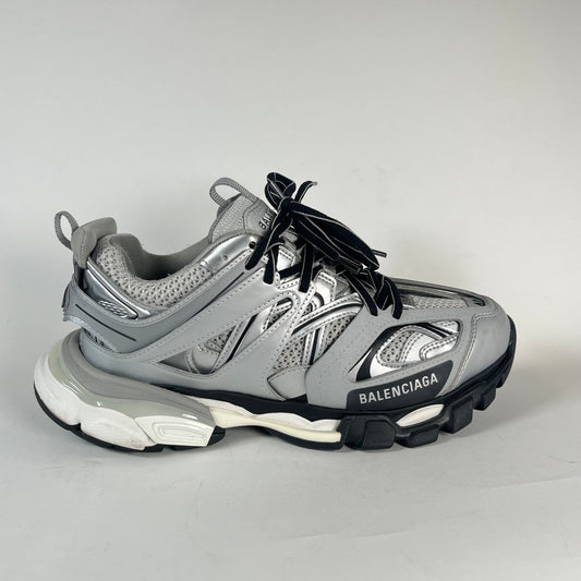 Balenciaga Metallic Grey Tracks Size 40