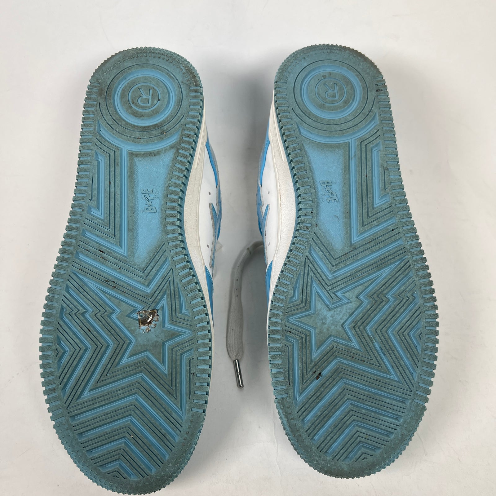Bape Light Blue Patent Leather Bapesta Sneaker Size 9.5
