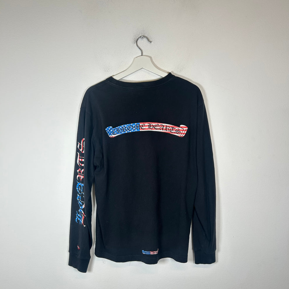 Chrome Hearts Black American Flag Scroll Longsleeve Size L